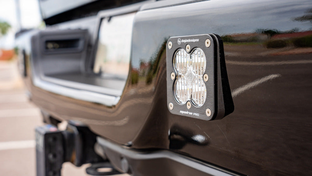 Squadron Pro Series Flush Mount LED Lighting Baja Designs Black Clear Close-up Display 