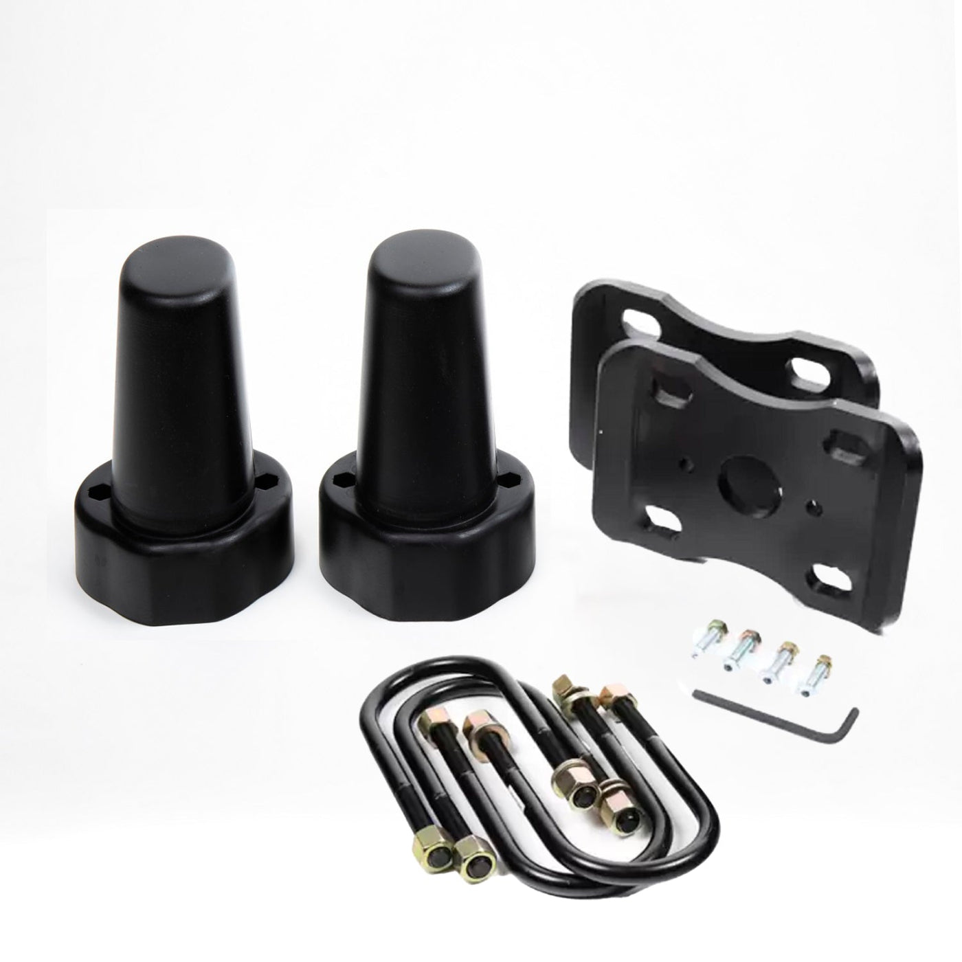 '05-15 Toyota Tacoma DuroBumps 3.5" Rear Bump Stops Display of Included Parts 