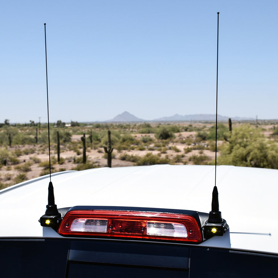 08-21 Toyota Tundra 3rd Brake Light Dual Antenna Mount w/Baja Designs display