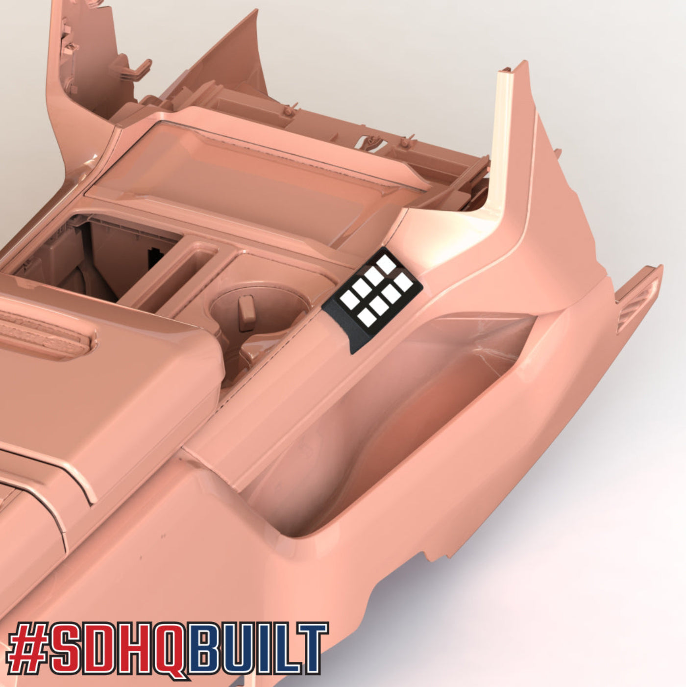 '21-24 Ford F-150 SDHQ Built Switch-Pros SP-9100 Flow Through Center Console Keypad Mount Right Hand Side design 