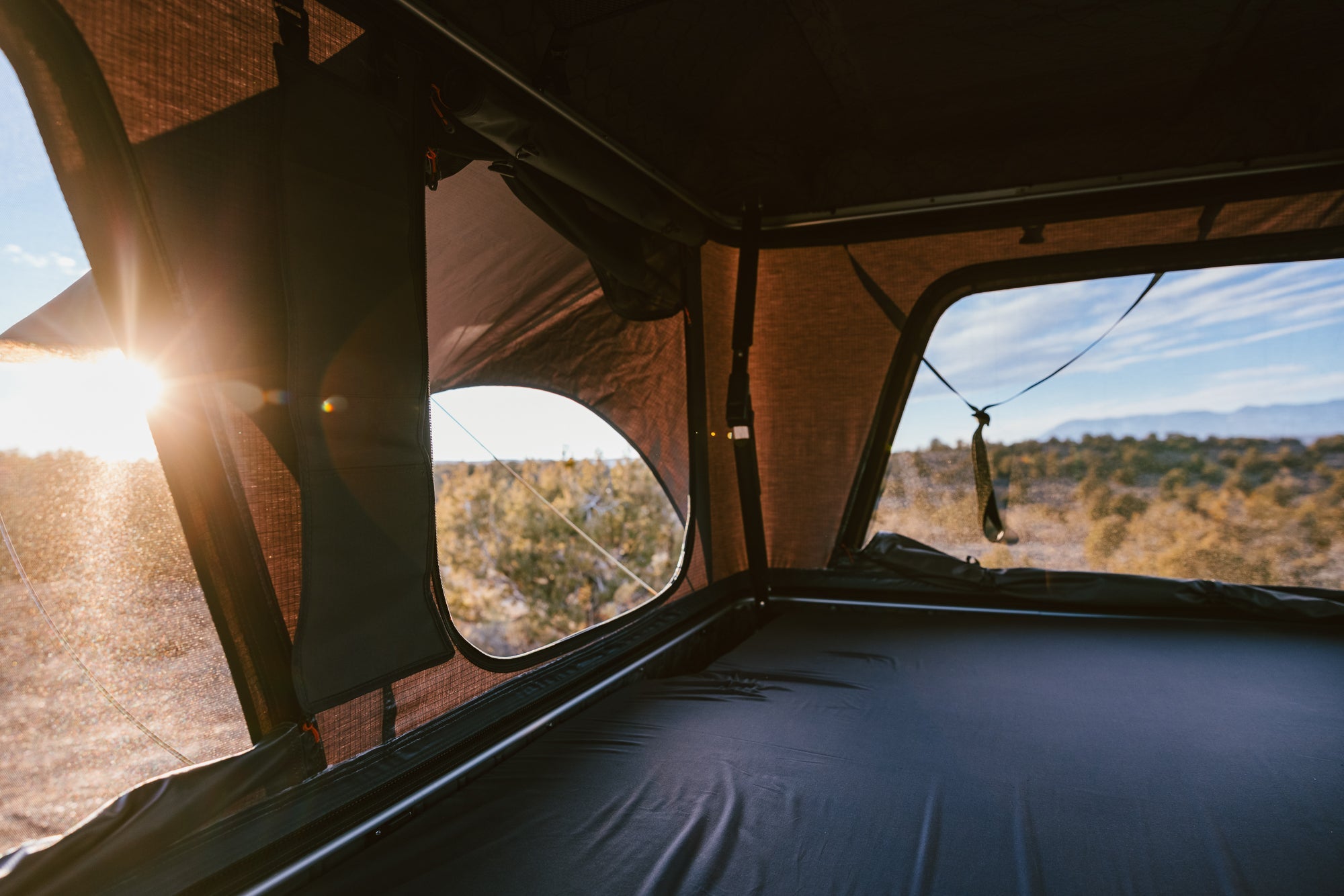 The Rambler Hardshell Rooftop Tent Roam Adventure Co. (interior view)