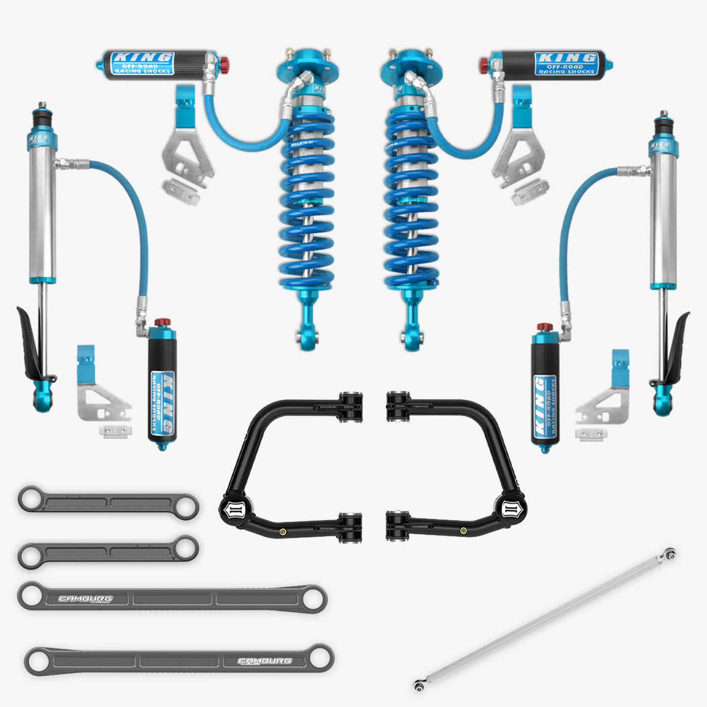 '22-Current Toyota Tundra King 2.5 RR Coilovers & Rear Shocks w/ Upper Arms & Trailing Arm Combo Kit