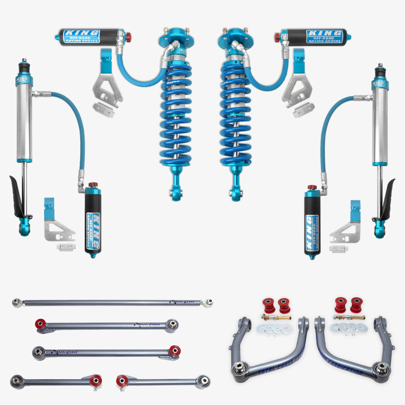 '22-23 Toyota Tundra King 2.5 RR Coilovers & Rear Shocks w/ Upper Arms & Trailing Arm Combo Kit parts