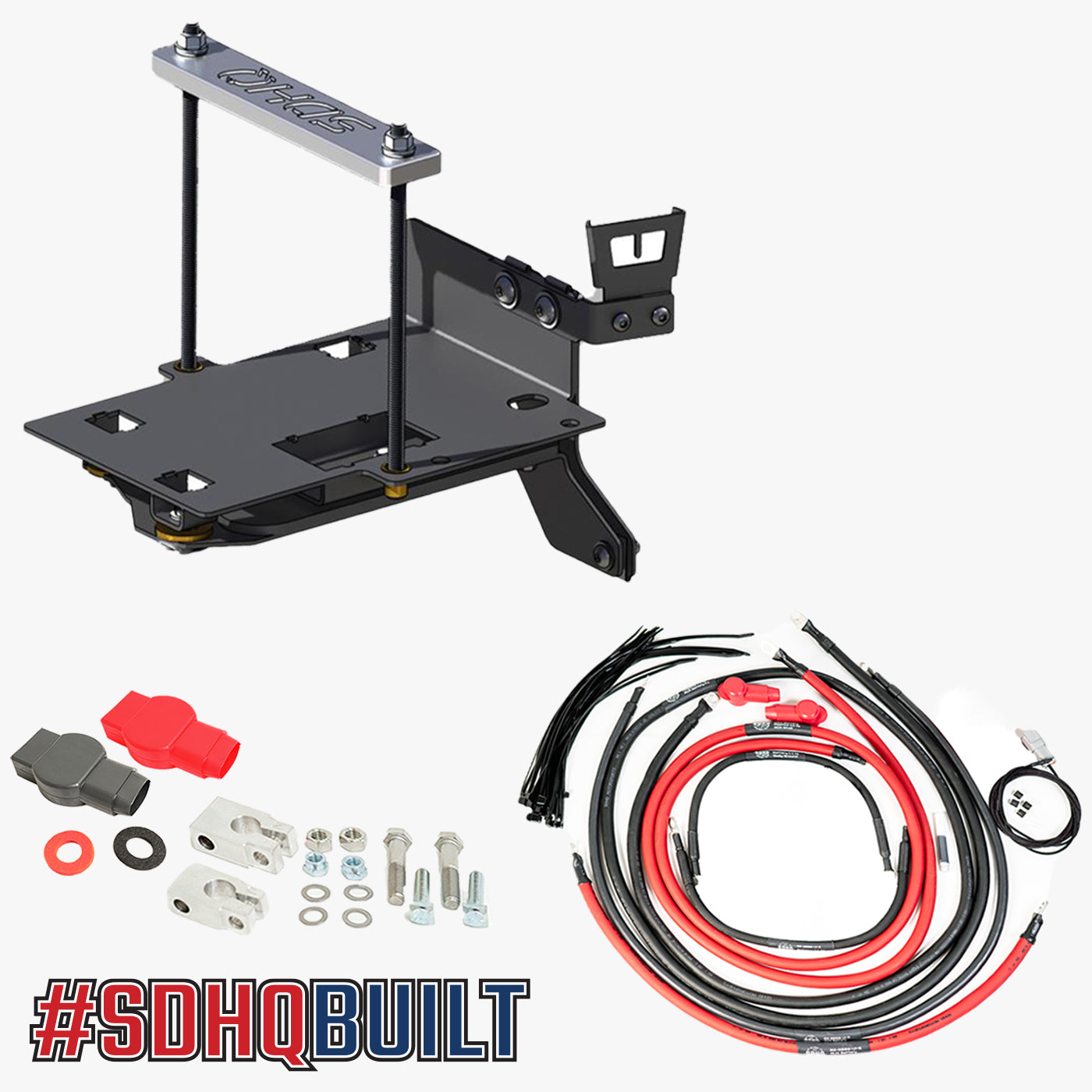 '08-21 200 Series Toyota Land Cruiser "Build your Own" SDHQ Dual Battery Kit display of included components