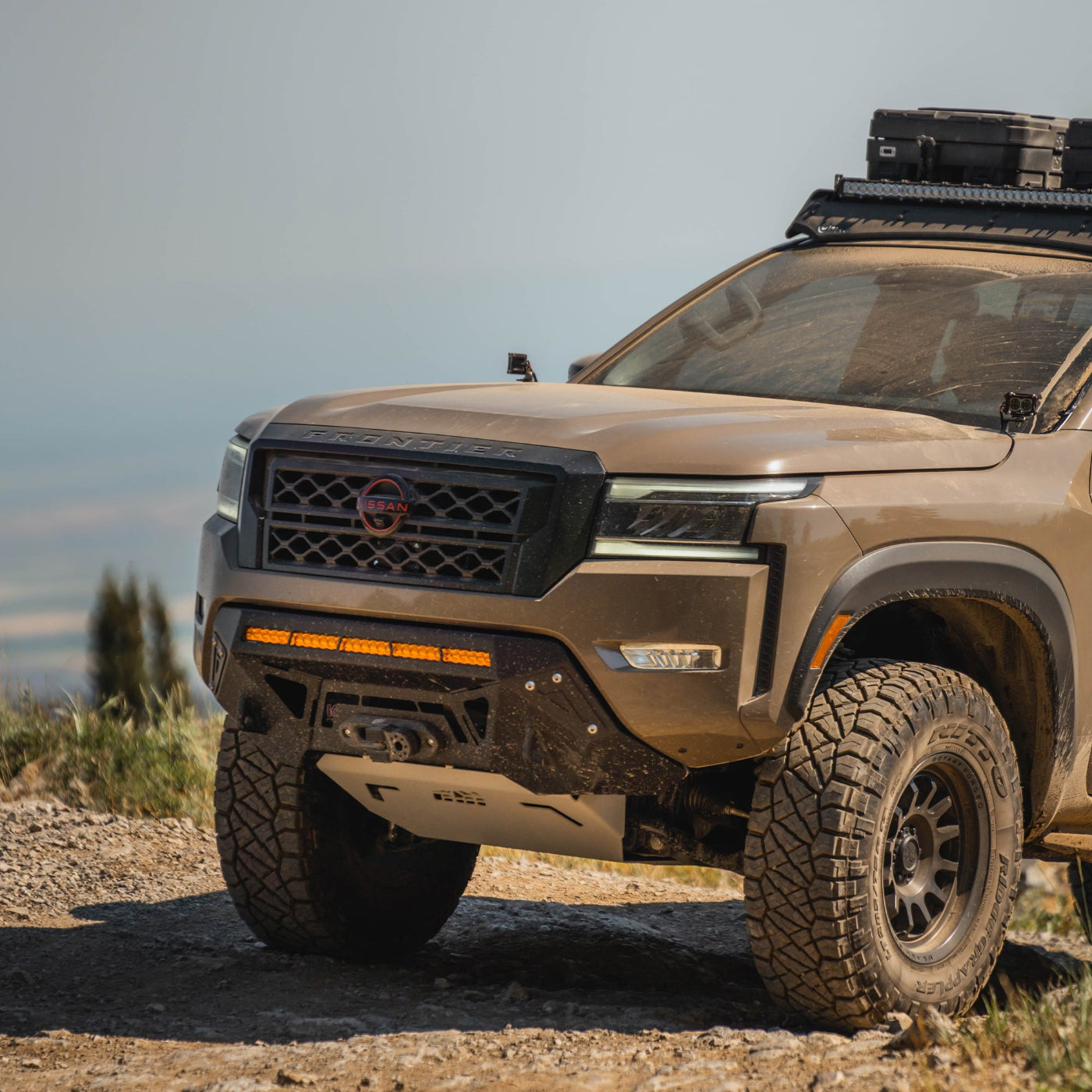 '22-24 Nissan Frontier CBI Off-Road Covert Series Front Bumper Close-up Display on Vehicle 