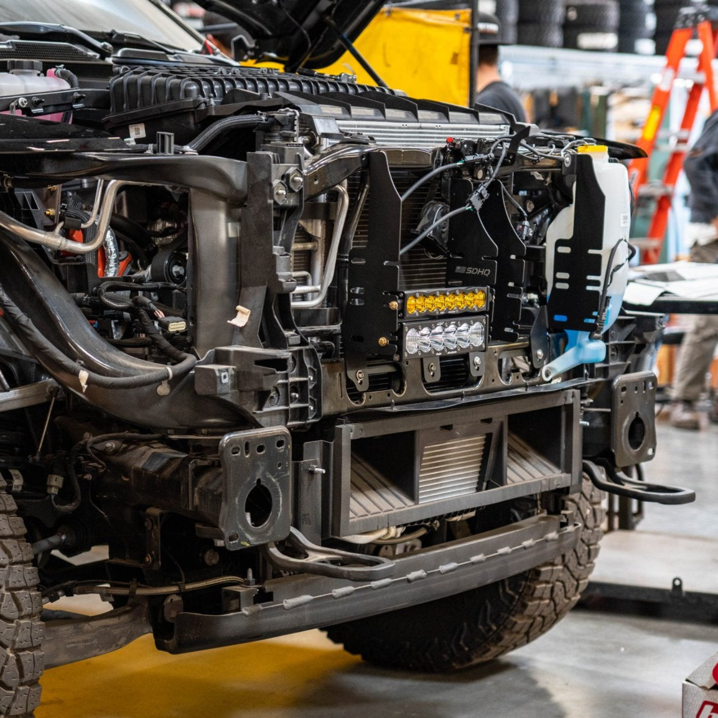 21-24 Ram 1500 TRX SDHQ Built Behind the Grille LED Light Bar Mount installed 