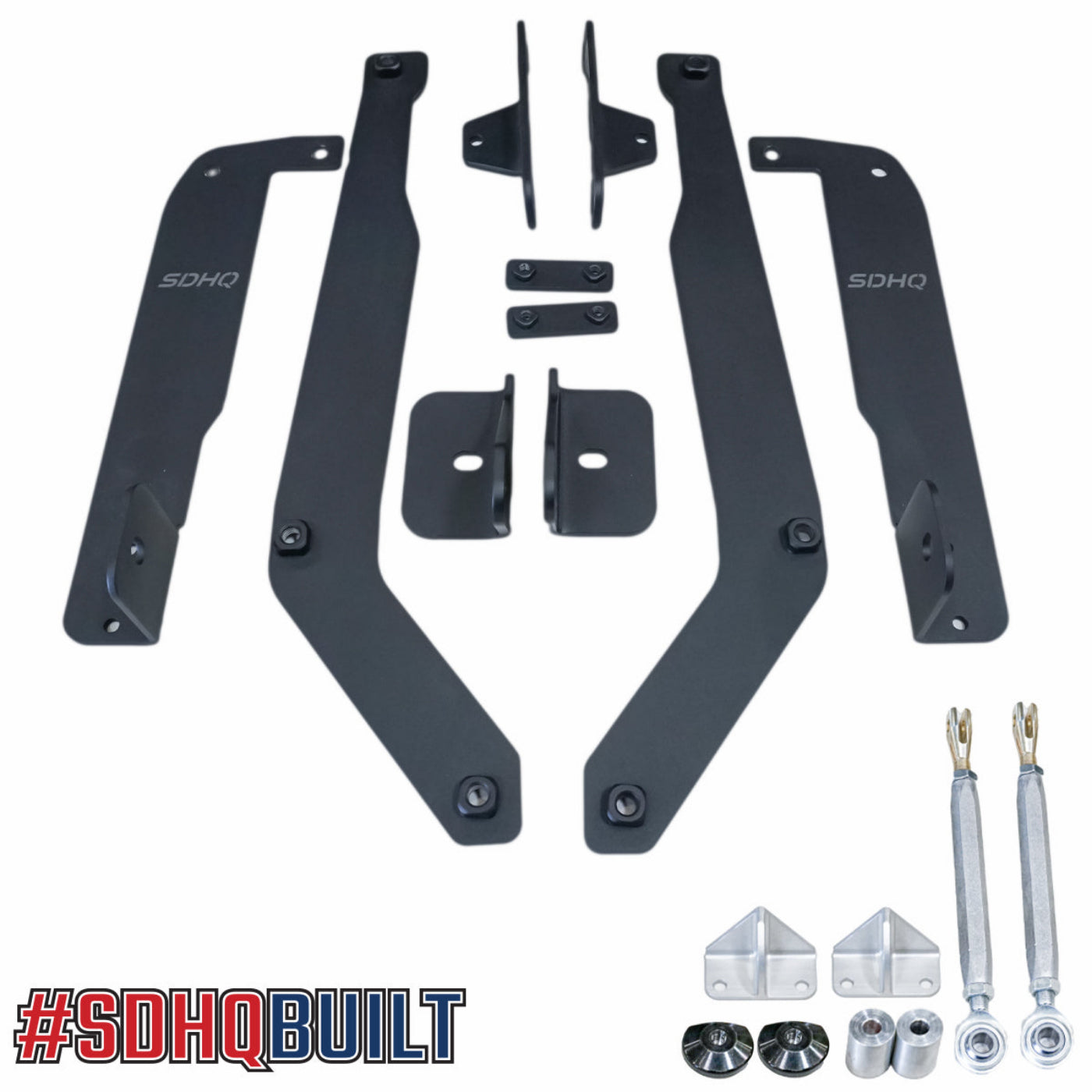 '21-24 Ram 1500 TRX SDHQ Built Hidden Bedside Support System display of included parts and hardware 