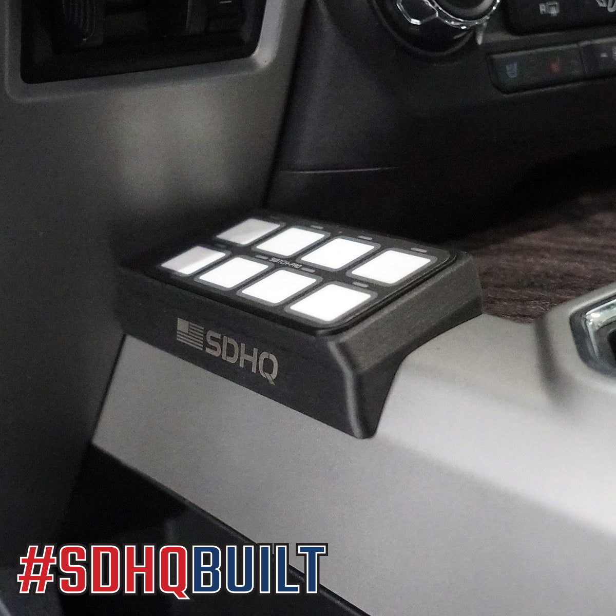 '17-Current Ford F250/350 SDHQ Built Switch Pros SP-9100 Flow Through Center Console Keypad Mount