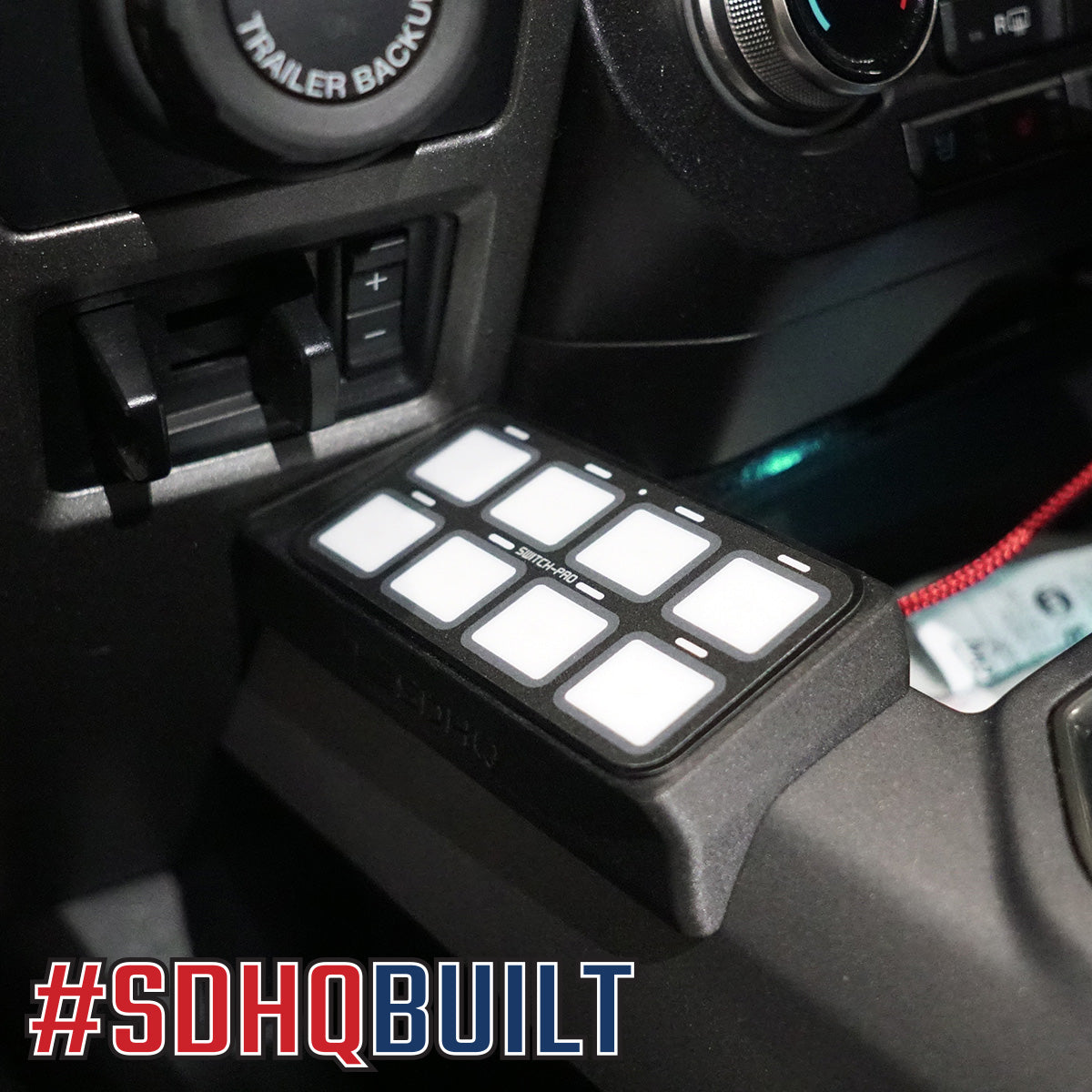 '15-20 Ford F150 SDHQ Built Switch Pros SP-9100 Flow Through Center Console Keypad Mount
