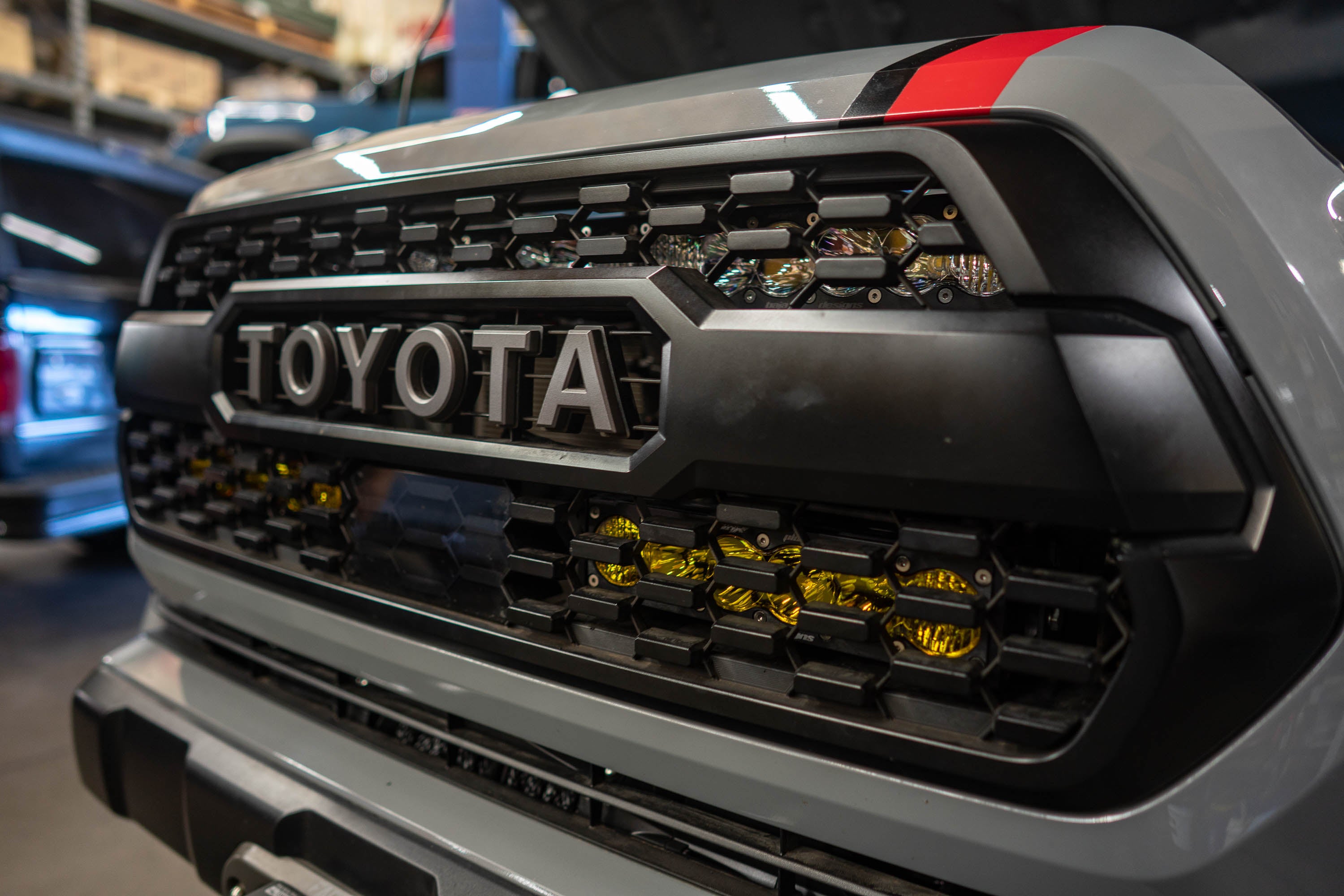 '16-23 Toyota Tacoma SDHQ Built BTG Dual 10" Light Bar Mount close-up