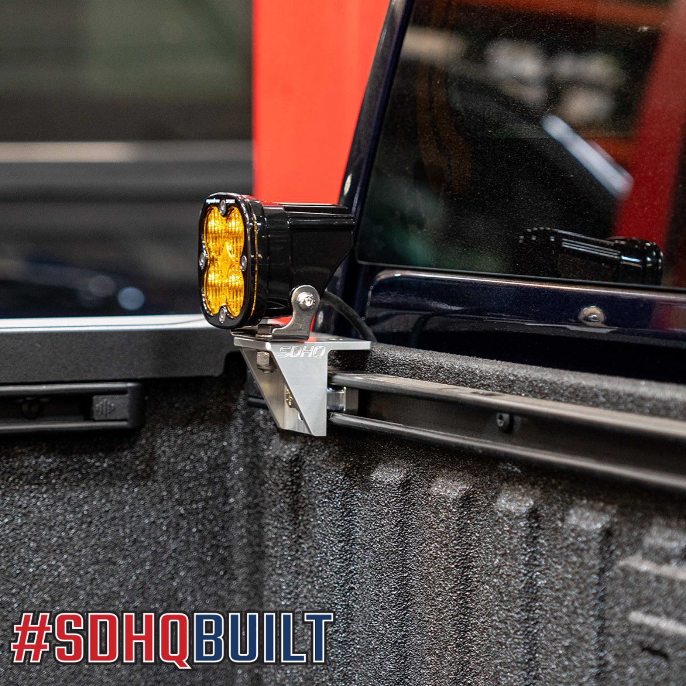 SDHQ Built Billet Bed Rail Accessory Adapter Kit installed 