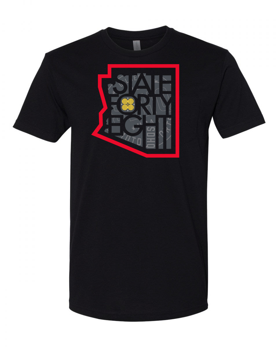 SDHQ Motorsports State 48 Outline T-Shirt - Black