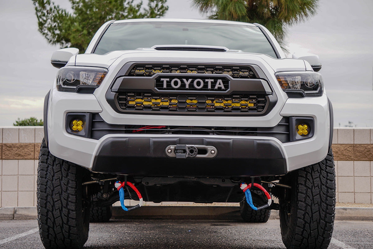 '16-23 Toyota Tacoma SDHQ Built Hidden Winch Mount (front view)