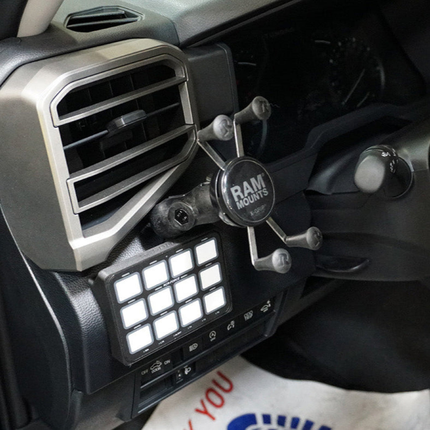 '22-24 Toyota Tundra SDHQ Built Complete Switch-Pros RCR-Force-12 Mounting Kit - Keypad Mount installed 