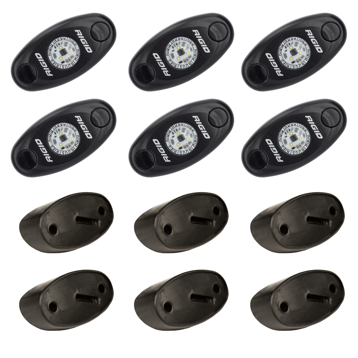 A-Series Pro Rock Light LED Light Kit Lighting Rigid Industries 6 Lights White parts