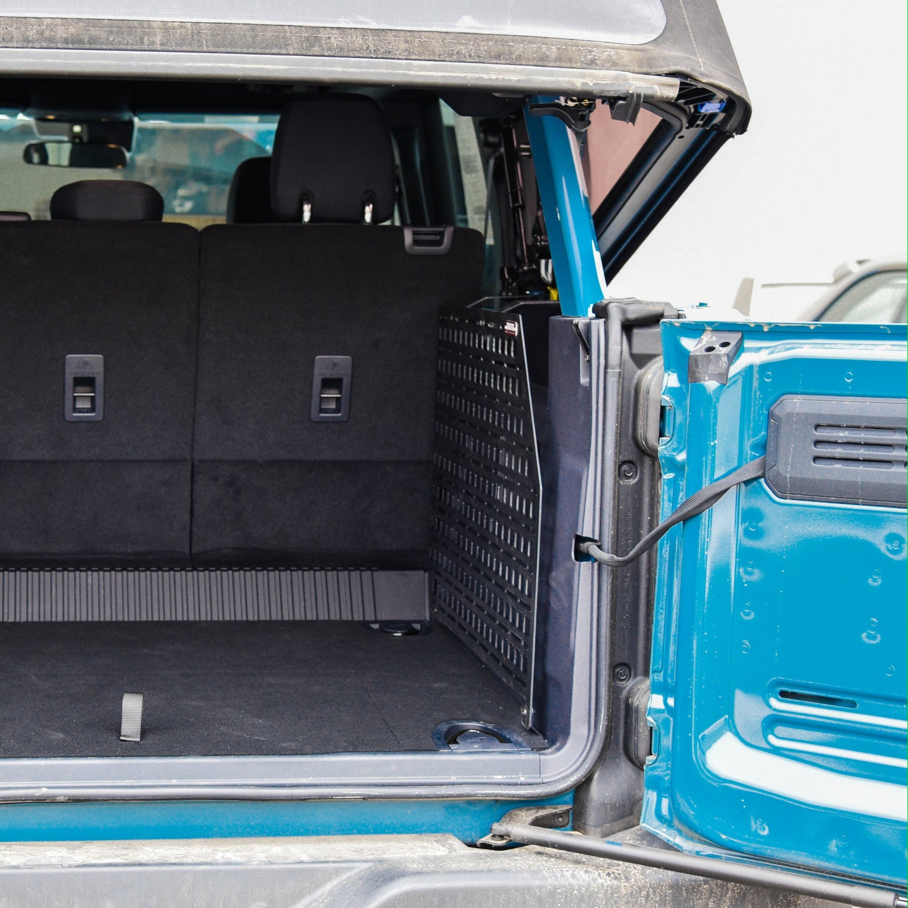 '21-24 Ford Bronco 4-Door Builtright Industries Molle Compatible Cargo Panel-Full Kit Display in Vehicle 