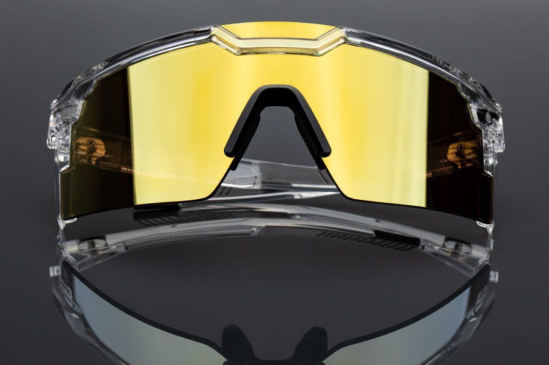 Future Tech Clear Frame Sunglasses - Gold Rush Lens Sunglasses Heatwave