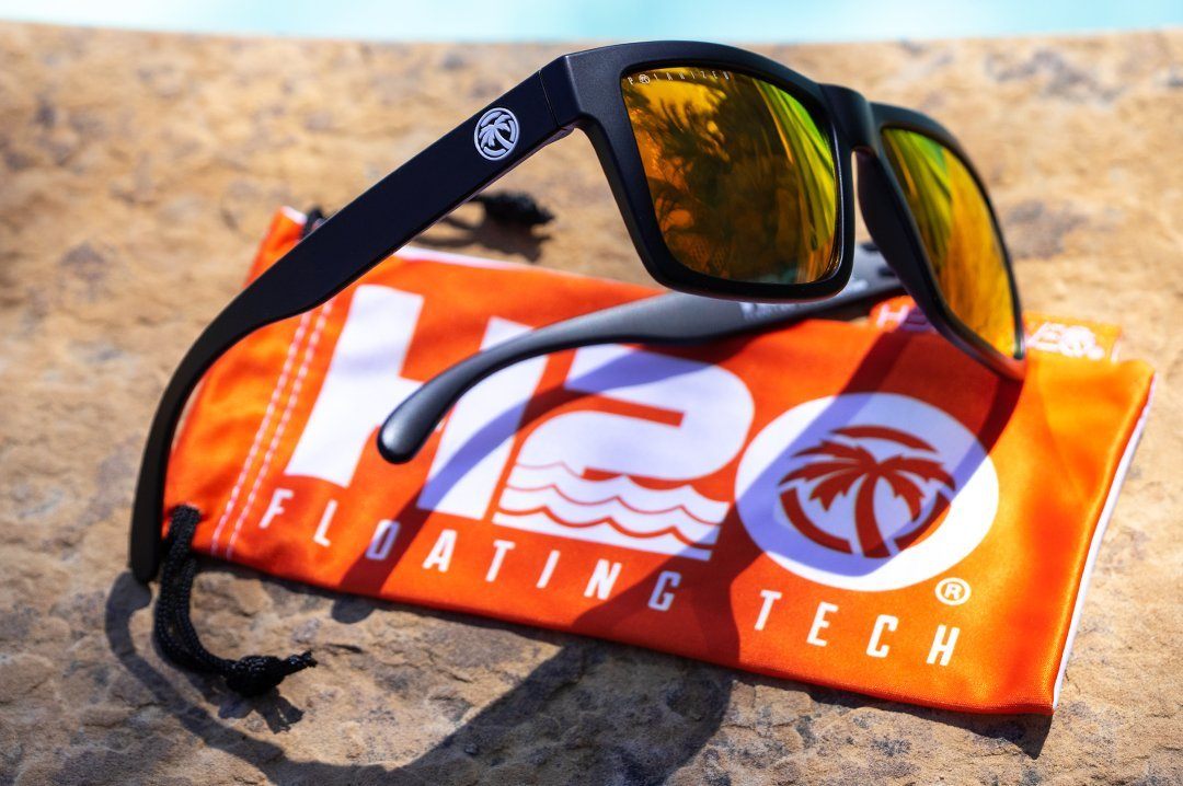 H20 Vise Floating Black Frame Sunglasses - Gold Rush lens Sunglasses Heatwave