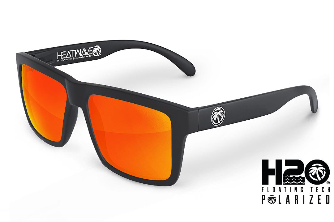 H20 Vise Floating Black Frame Sunglasses - Sunblast lens Sunglasses Heatwave