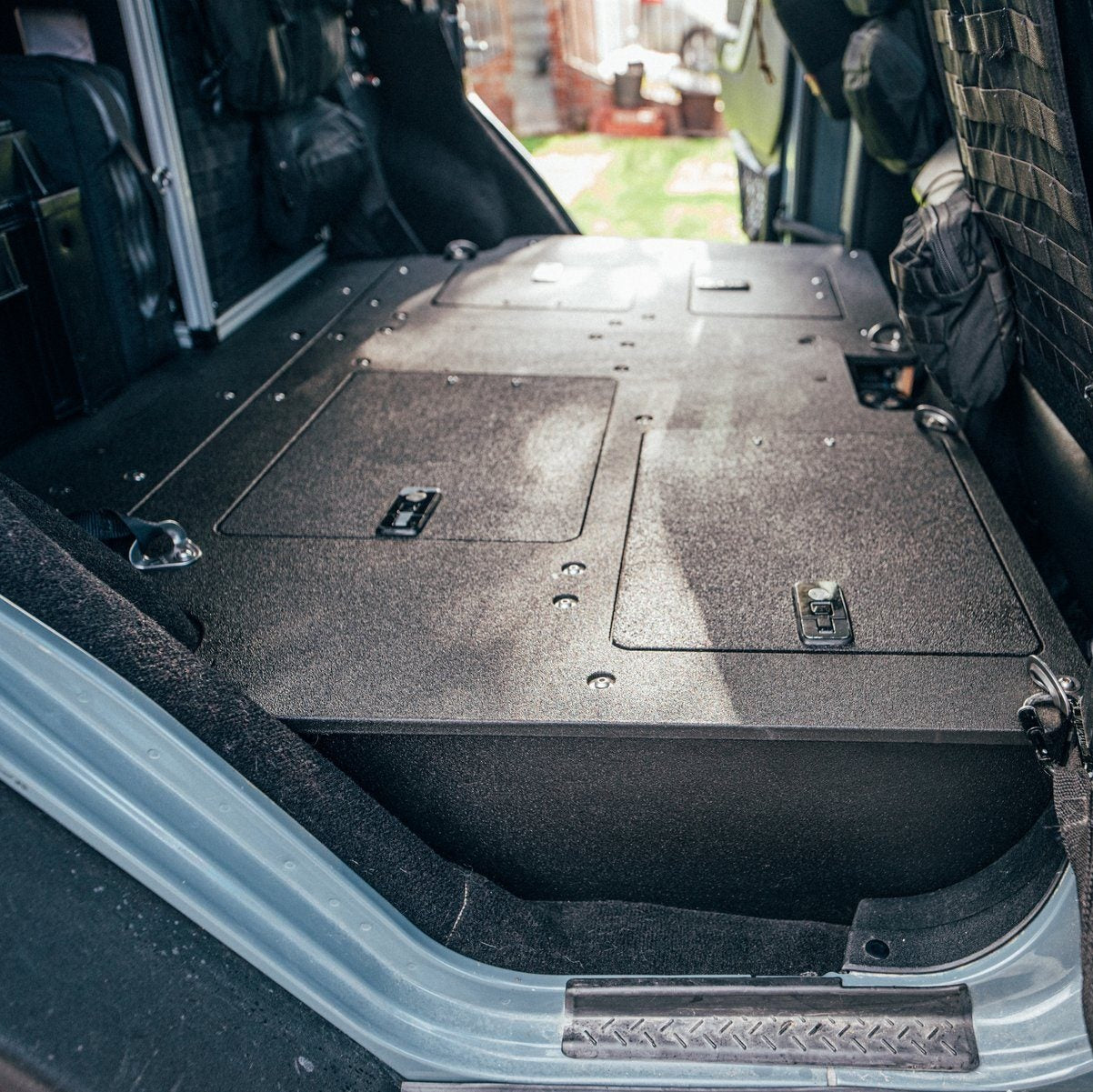 Jeep JKU and JLU Goose Gear Second Row Delete Infill Panel Display in vehicle 