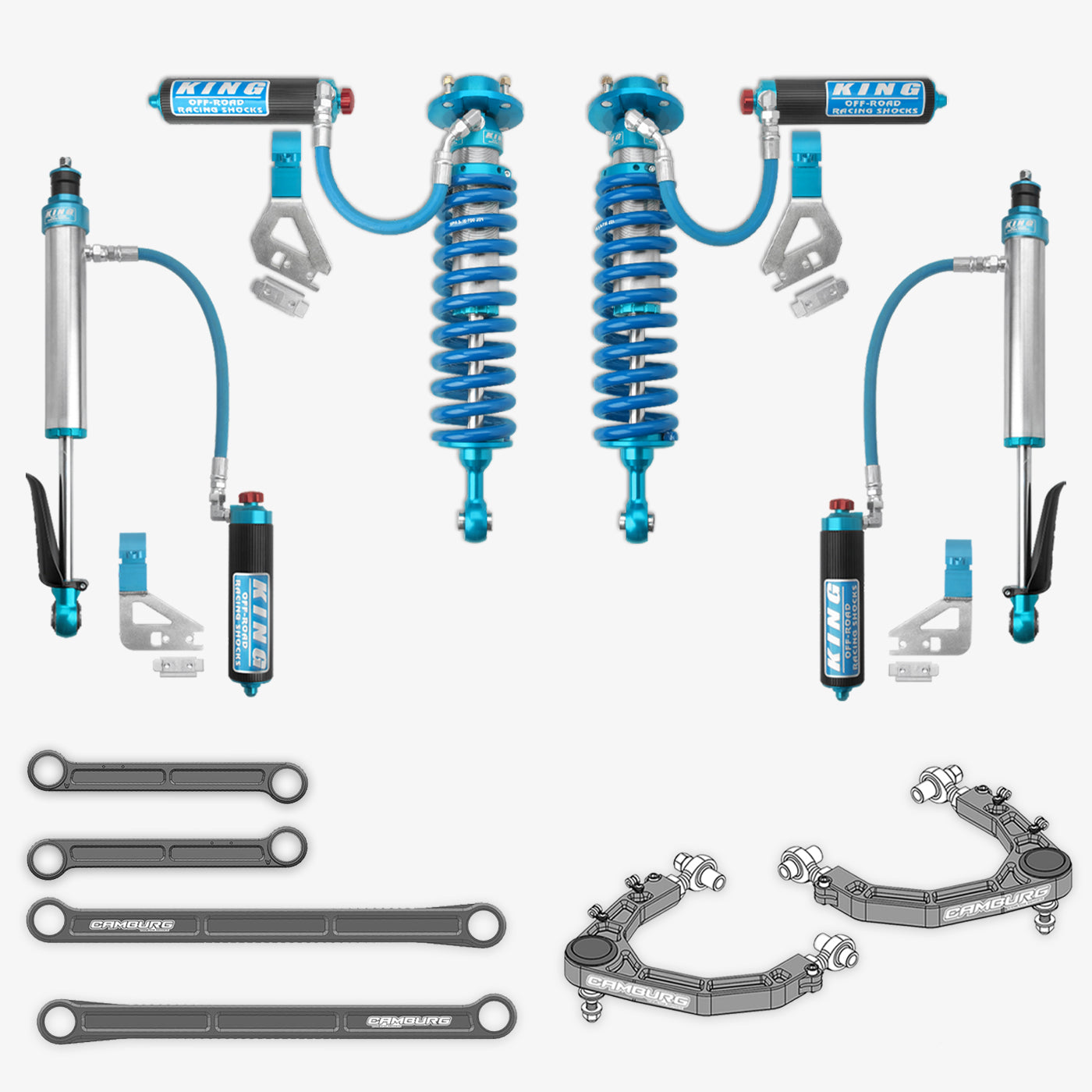 '22-Current Toyota Tundra King 2.5 RR Coilovers & Rear Shocks w/ Upper Arms & Trailing Arm Combo Kit