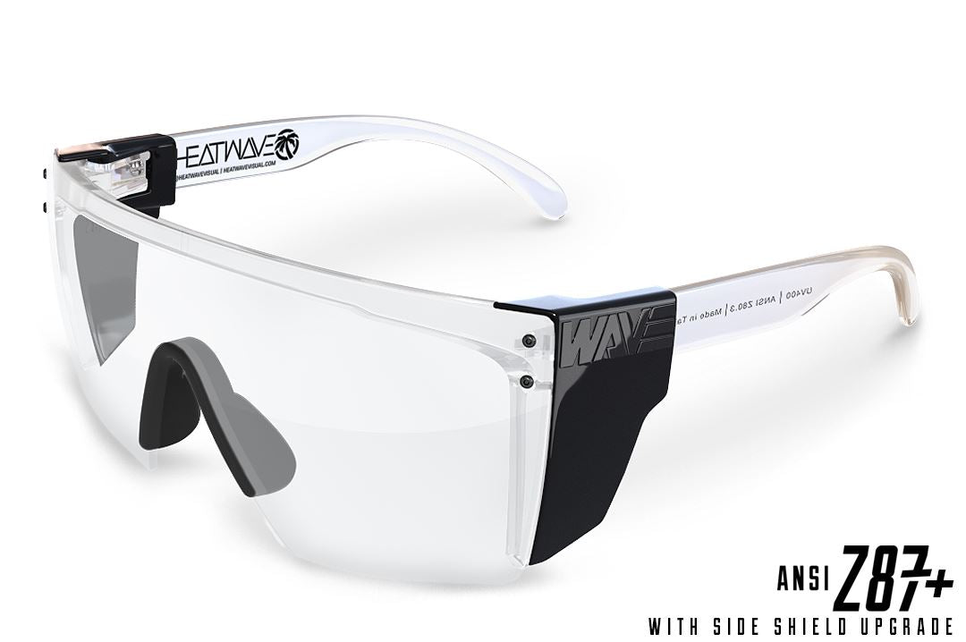 Lazer Face Series Clear Z.87 Safety Glasses Sunglasses Heatwave Yes Black Side Shields 
