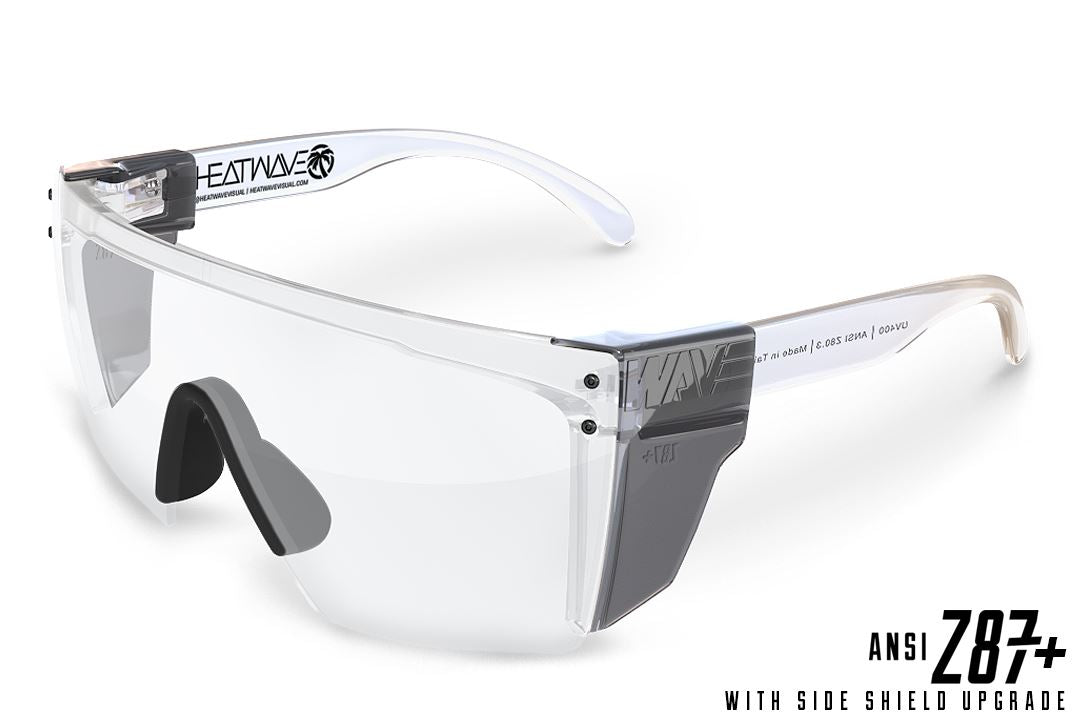 Lazer Face Series Clear Z.87 Safety Glasses Sunglasses Heatwave Yes Smoke Side Shields 