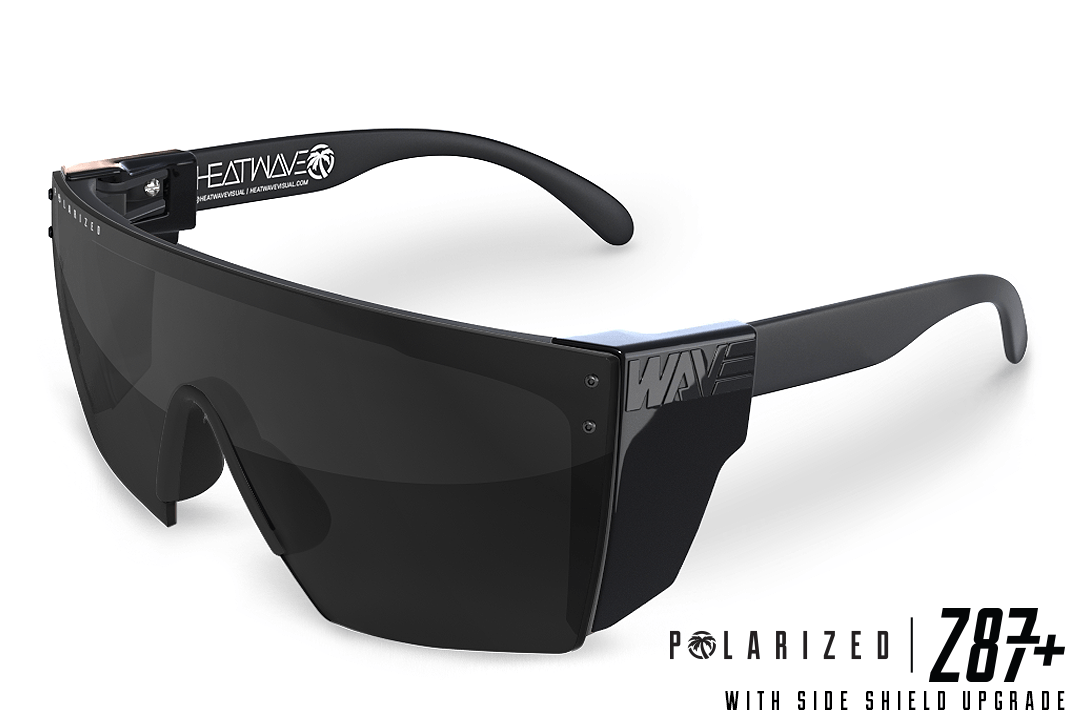 Lazer Face Series Z.87 Black Sunglasses-Polarized Sunglasses Heatwave Black Side Shields 
