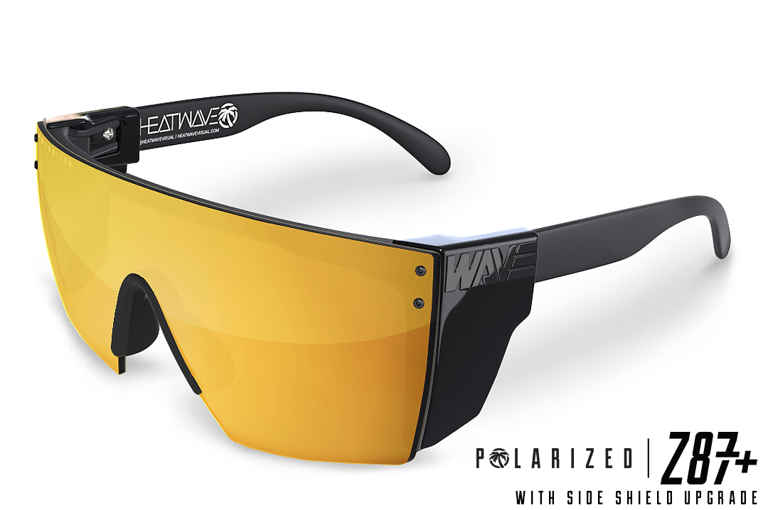 Lazer Face Series Z.87 Gold Rush Sunglasses-Polarized Sunglasses Heatwave Black Side Shields 