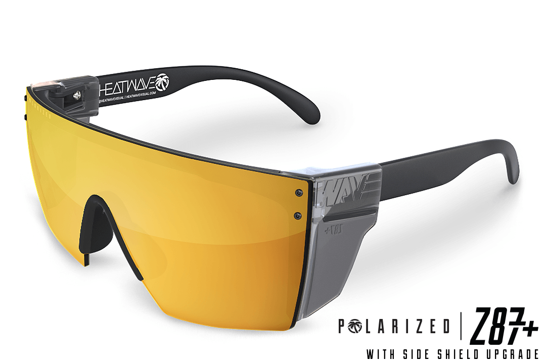 Lazer Face Series Z.87 Gold Rush Sunglasses-Polarized Sunglasses Heatwave Smoke Side Shields 