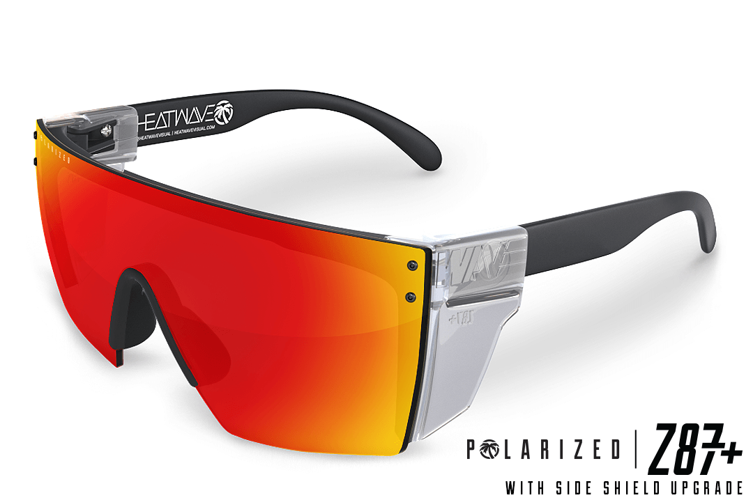 Lazer Face Series Z.87 Sunblast Sunglasses-Polarized Sunglasses Heatwave Clear Side Shields 