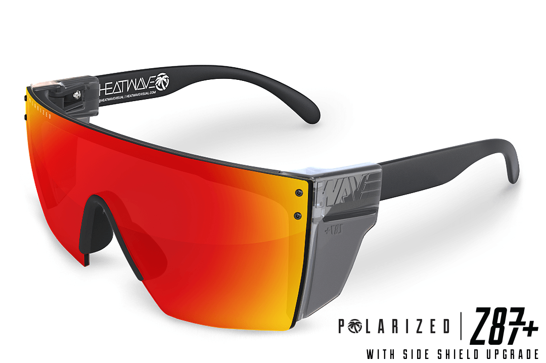 Lazer Face Series Z.87 Sunblast Sunglasses-Polarized Sunglasses Heatwave Smoke Side Shields 