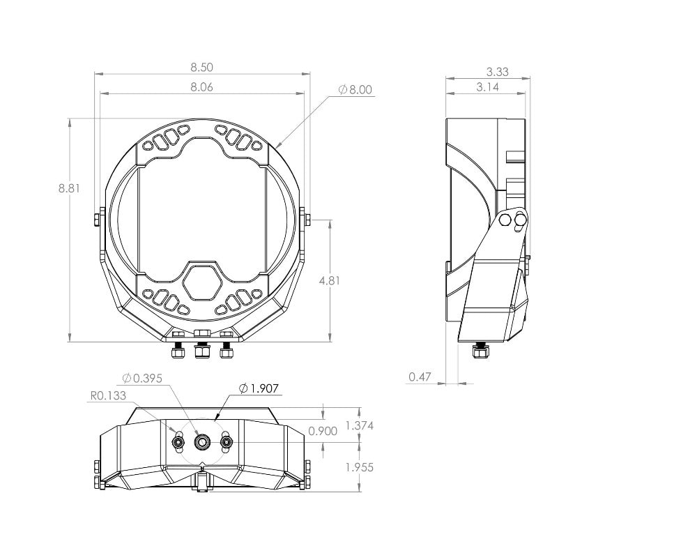 LP9 Pro LED Light Lighting Baja Designs Diagram of design