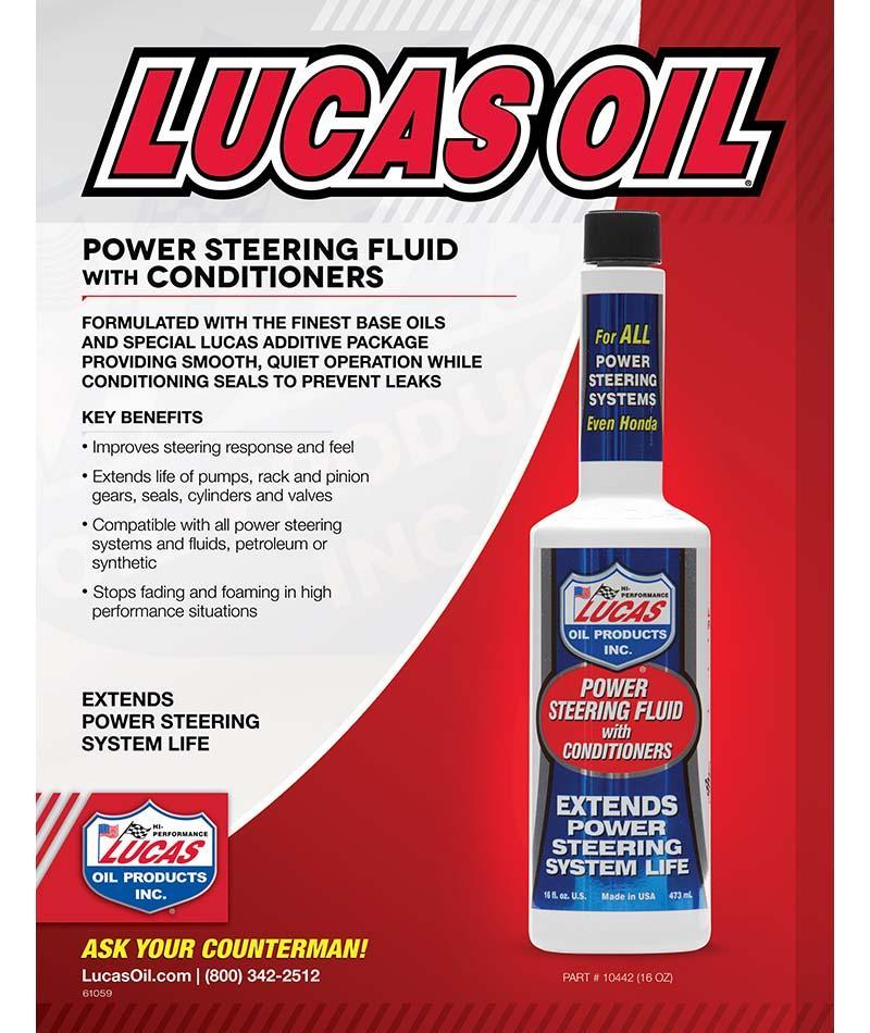 Power Steering Fluid W/ Conditioners Oils and Grease Lucas Oil description