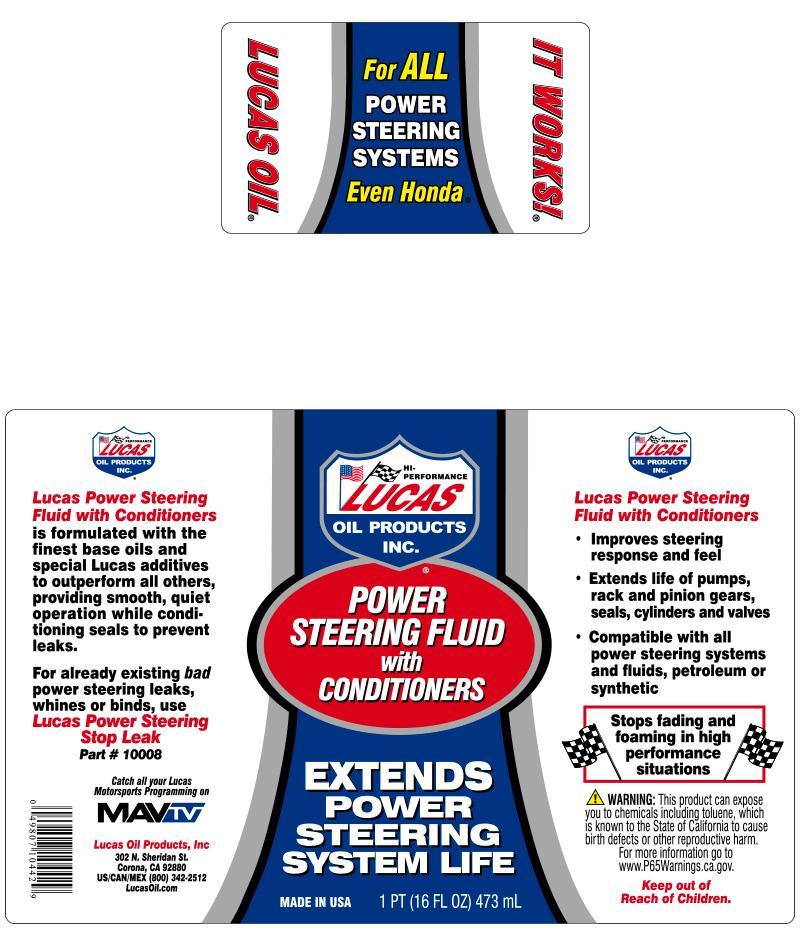 Power Steering Fluid W/ Conditioners Oils and Grease Lucas Oil description