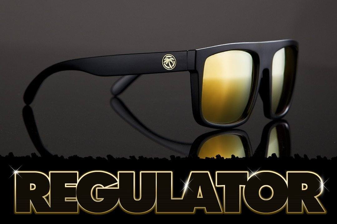 Regulator Series Black Frame Sunglasses Heatwave Gold Rush Lens 