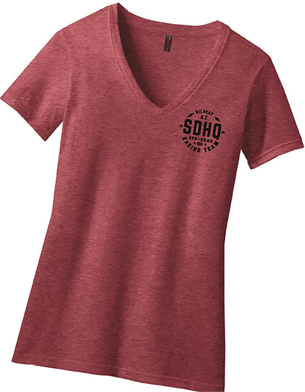 SDHQ Womens 2018 Race T-Shirt | V-Neck | Red Apparel SDHQ Off Road Small 