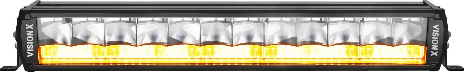Shocker Dual Action LED Light Bar Lighting Vision X 20" Race Amber Elliptical (front view)