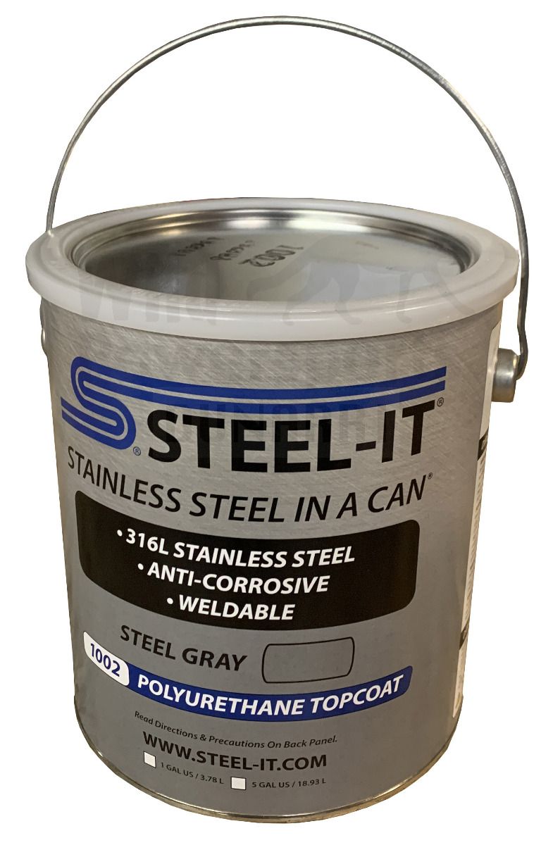 1002G Gray Polyurethane Topcoat-Gallon Paint Steel-It display
