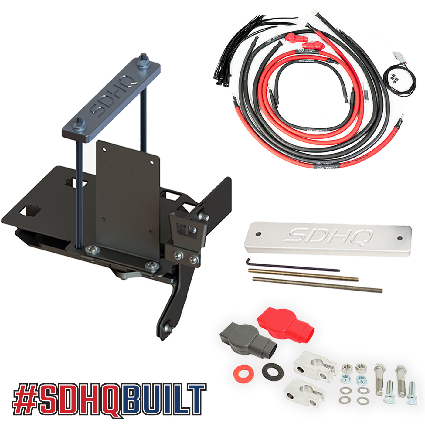 '07-21 Toyota Tundra SDHQ Built "Build your Own" Dual Battery Kit display of included components